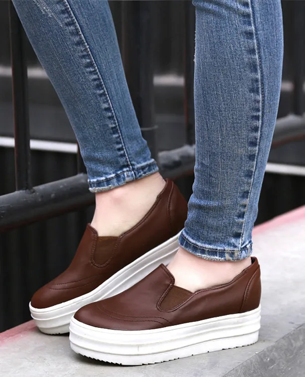 Новый Женская Обувь Осень Круглый Носок Туфли На Платформе Мода Бесплатная