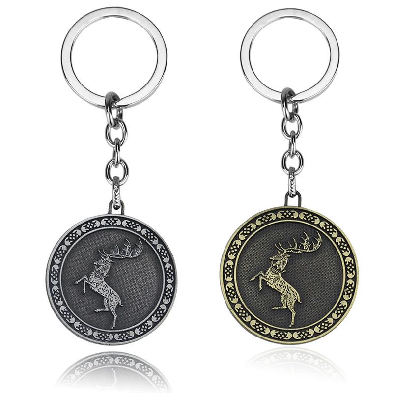 Игра престолов House Stark Baratheon Lannister Targaryen Arryn Tully Martell Tyrell Greyjoy брелок для ключей со значком