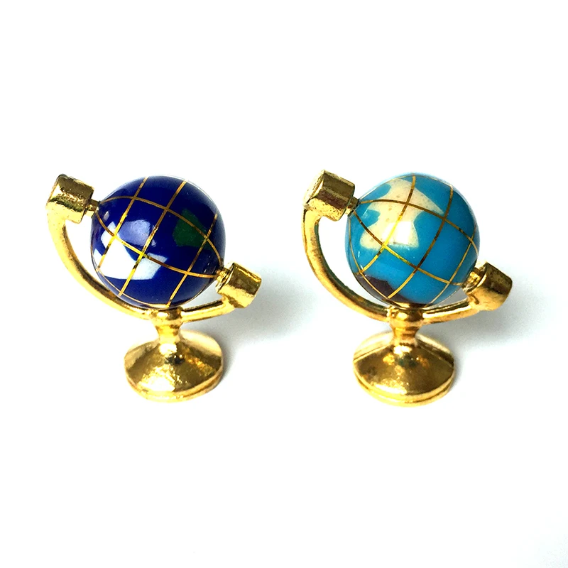 World Blue Globe Золотая стойка для кабинета 1:12 миниатюрный кукольный домик|Куклы| |