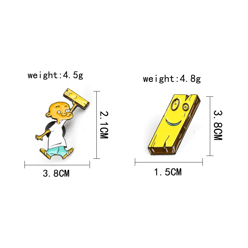 Забавная брошь на булавке с изображением деревянной доски Ed Edd &amp Eddy джинсовое
