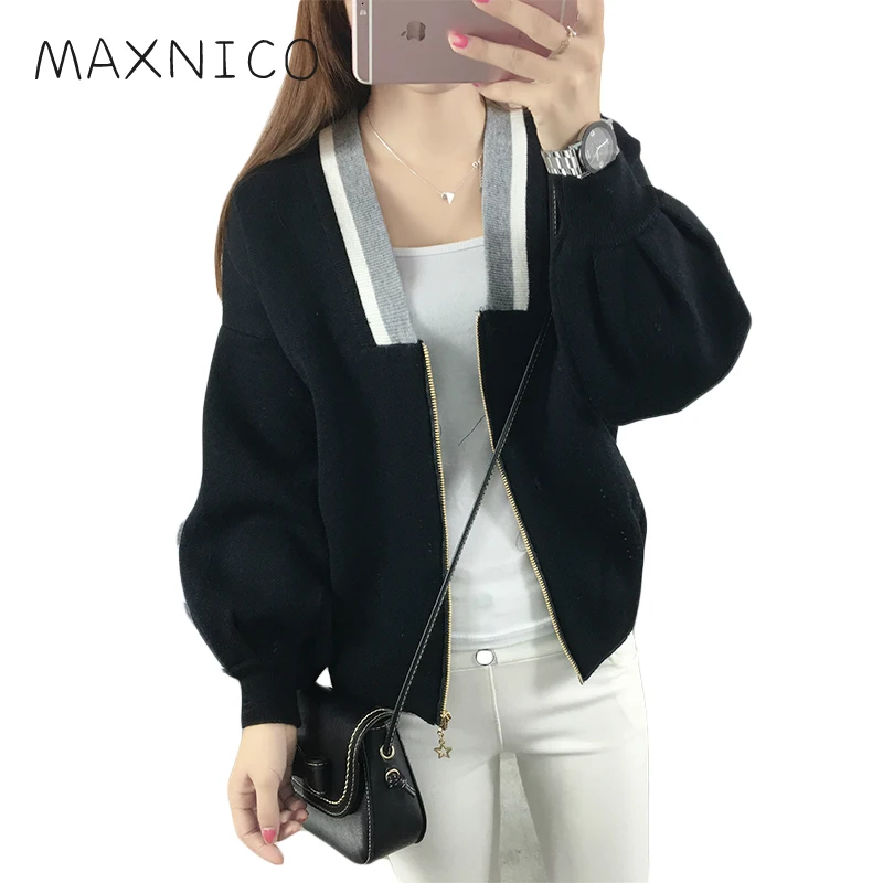 Maxnico Новый 2017 fashioh весна/осень корейской Тонкий Короткие Стиль v образным вырезом