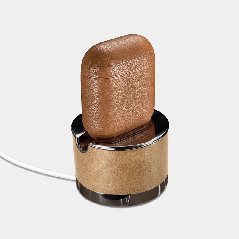 Противоударный чехол из натуральной кожи для Apple Airpods|Бамперы| |