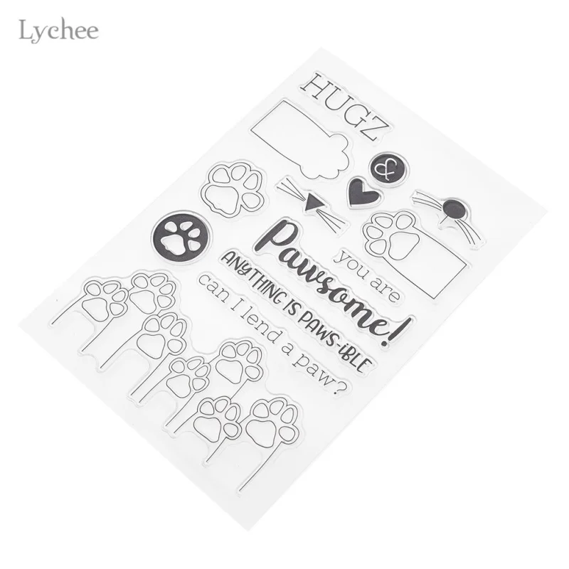 Lychee Life мультяшный шаблон лапы прозрачный штамп Скрапбукинг сделай сам