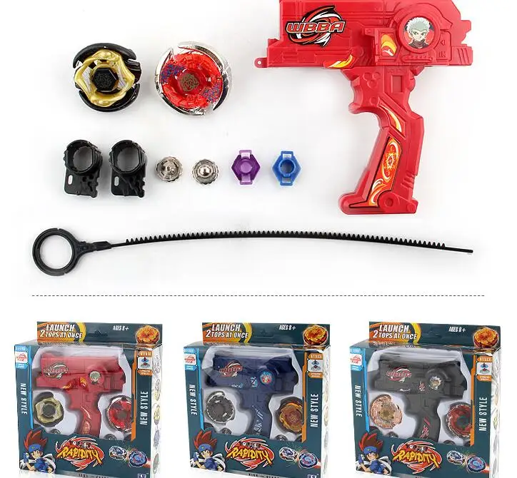 Металлическая Модель распродажа вращающийся верх набор игрушек Bey Toy blade с двумя