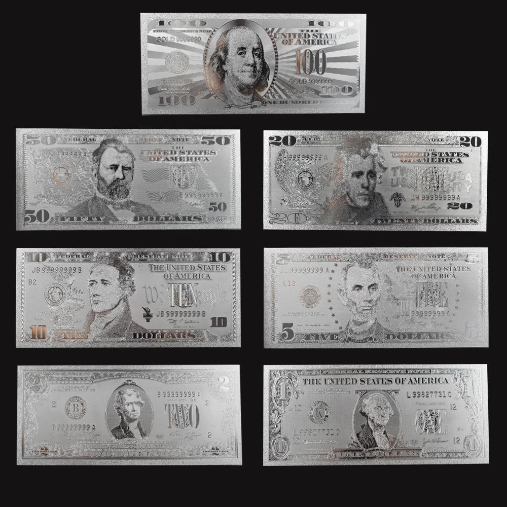 

Коллекционные банкноты $7 шт./компл. Серебряное украшение