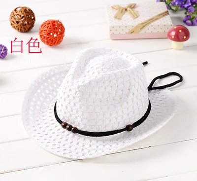 Hand woven children's cowboy hat leisure jazz New fashion baby sun beach Kids summer cool straw hats cap | Детская одежда и