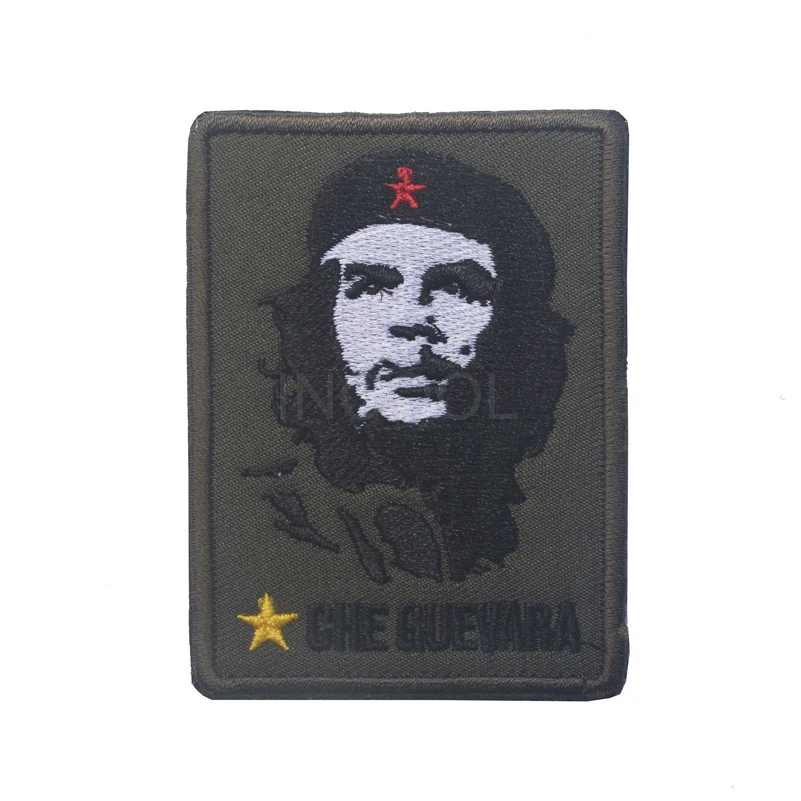 Green Che Guevara нашивка с вышивкой боевой дух нашивка тактическая аппликация эмблема боевые значки свобода вышивка нашивки аппликации - Цвет: Green