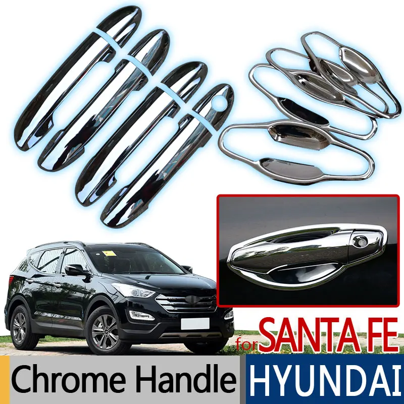Для hyundai Santa Fe IX45 Аксессуары хромированная отделка наружная дверная ручка крышки 2013 наклейки для стайлинга автомобилей DM