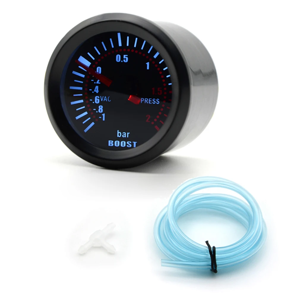 Универсальный 52 мм Бар Синий Светодиодные лампы давления турбо Boost Gauge метр DC 12 В