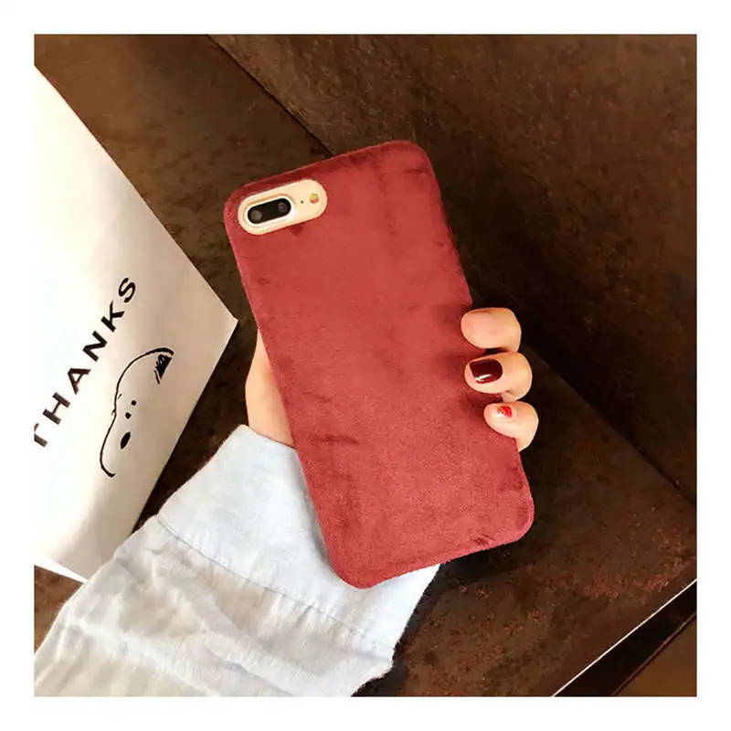 Бархатный Чехол для Iphone 6 6s 7 8P X Xs Xr Max из плюшевой ткани |