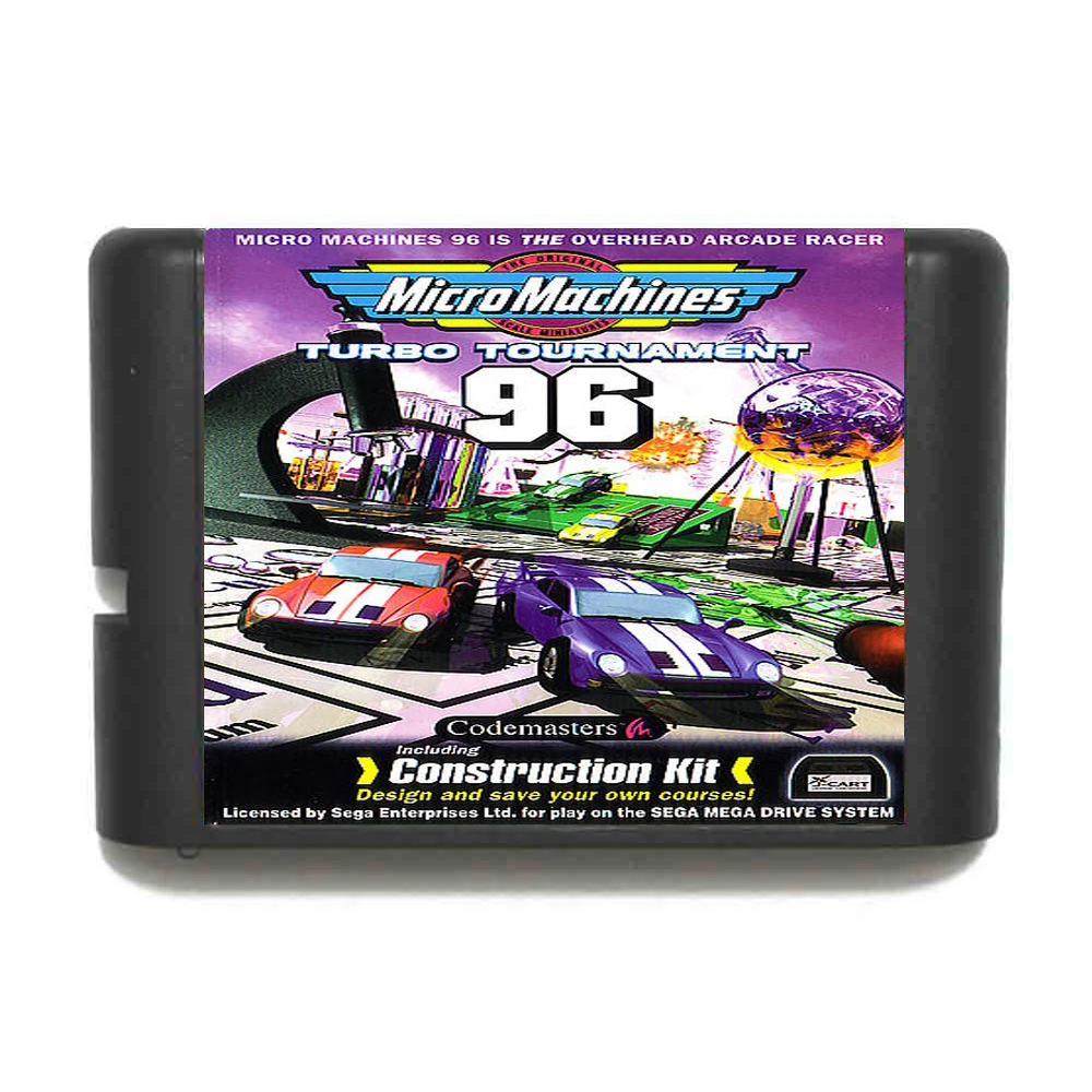 Микро машины Turbo турнир ྜ 16 бит MD карточная игра для Sega игры Mega Drive