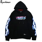 Мужская толстовка в стиле Харадзюку, стильная толстовка в стиле хип-хоп с 3D принтом Ligtning, осень 2018, пуловер с капюшоном, Модная хлопковая одежда