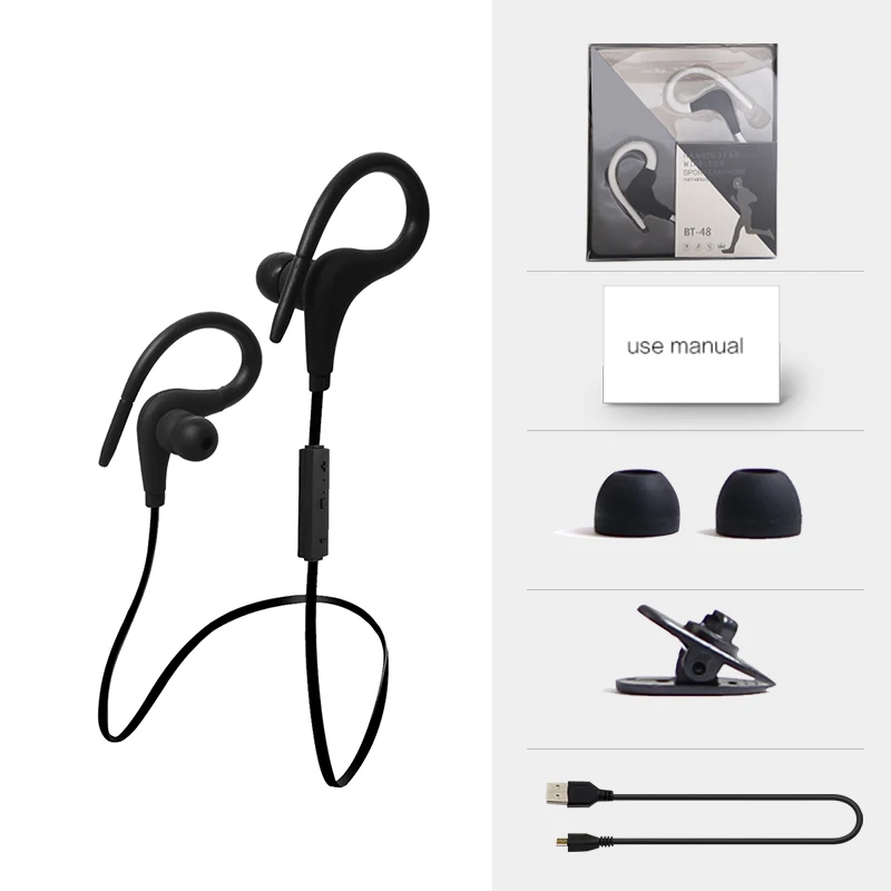 Новая модная bluetooth гарнитура Спортивная для бега BT 48 шумоподавляющая