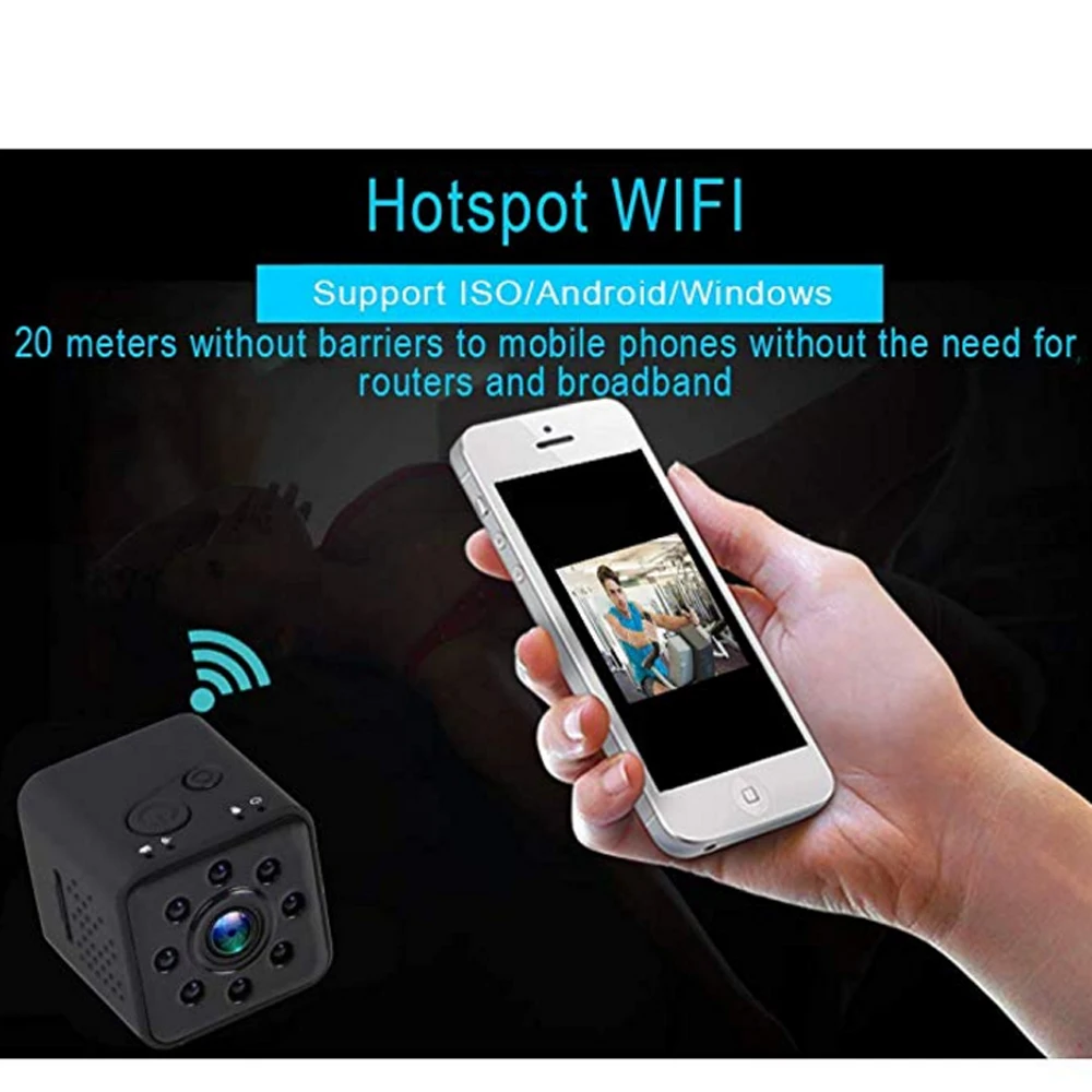 Оригинальная мини-камера с Wi-Fi видеокамера Full HD 1080P Спортивная 155 ночное видение