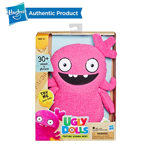 E456-MOXY Hasbro уродливые куклы с изображением звуков быка, мягкая плюшевая игрушка, говорящая на 11 дюймов, высокий Мокси и уродливая собака, костюм для детей, играть в UglyDoll - Цвет: E456-MOXY