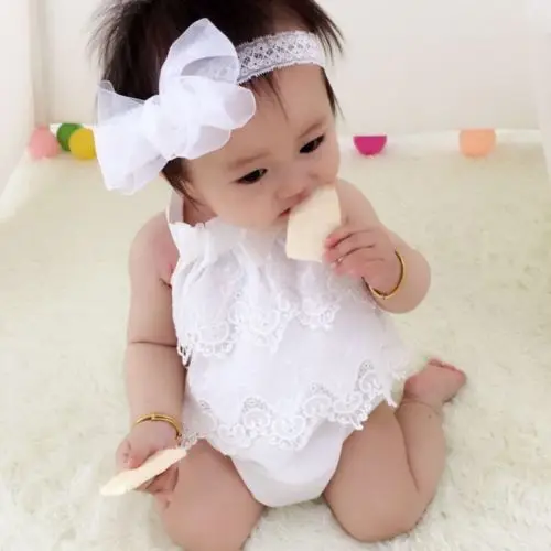 Кружевное боди с лямкой на шее для новорожденных возраст 0 18 месяцев|baby clothes