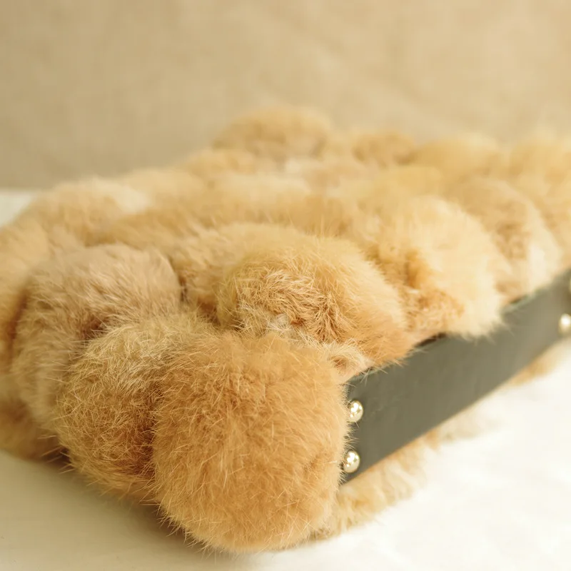 Распродажа новинка Женская зимняя сумка из натурального кроличьего меха с