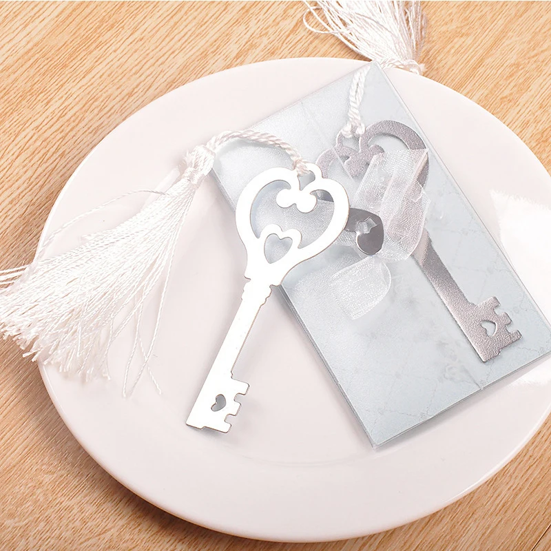 

(25 pieces/lot) Wedding Decoration Gifts Key To My Heart Bookmark Marriage Engagement Baptism Birthday Party Souvenirs BK009