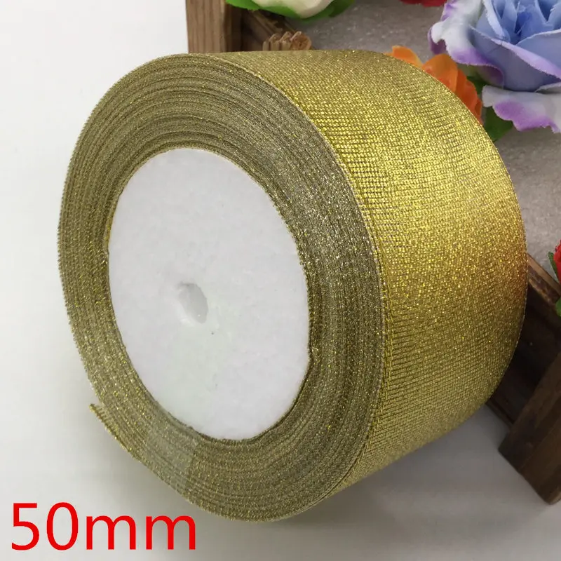 50mm 25 ярдов длинная шелковая атласная лента вечерние свадебные для упаковки подарков Рождество год DIY материал 6-50 мм широкий опционально - Цвет: 50mm