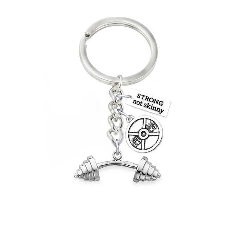 DOUBLE NOSE Bodybuilding Jewelry Fashion Dumbbell Weight Plate Strong Not Skinny Fitness Gym Keychains &amp Key Rings | Украшения и