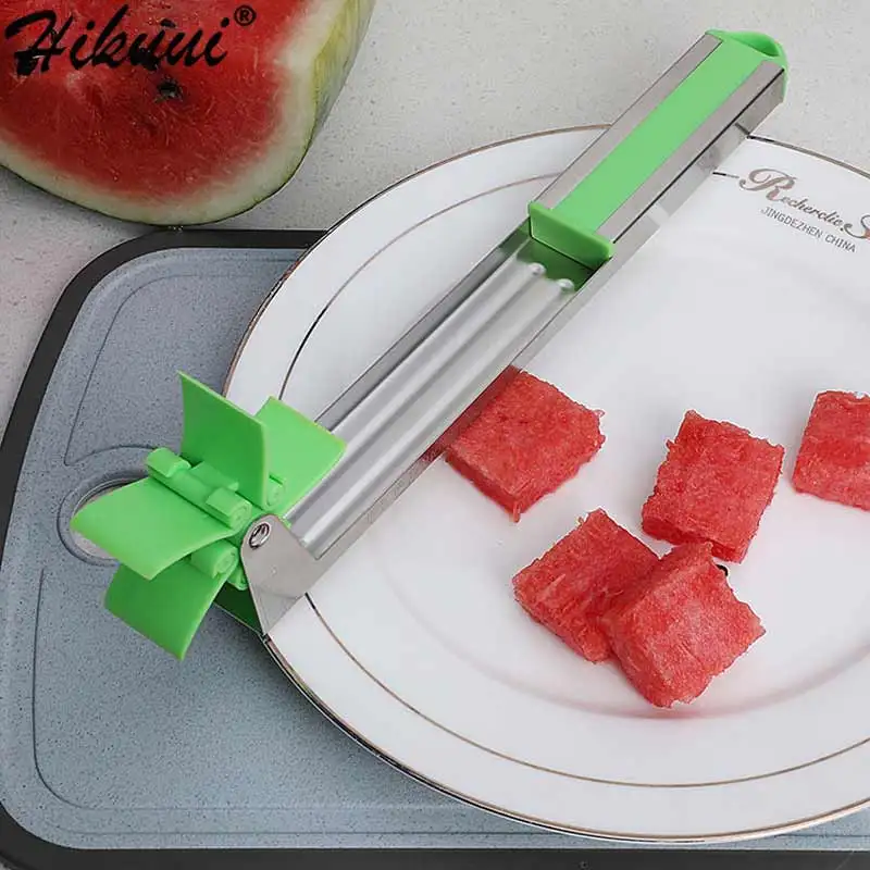 Забавные Нержавеющая сталь нож для арбуза в форме ветряной мельницы пластиковый