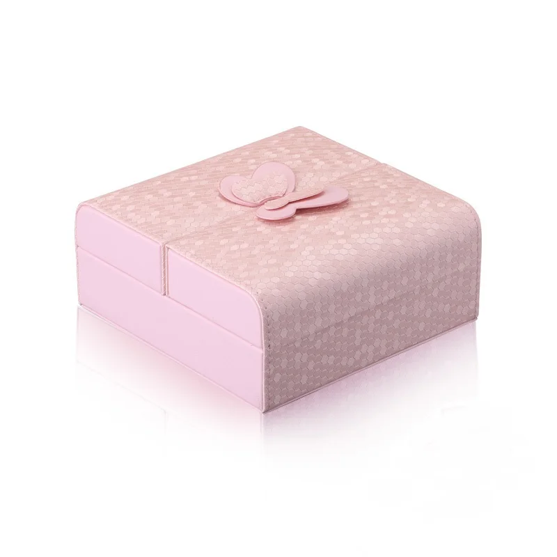 

Fashion bow Korean PU leather jewelry storage box gift for girl