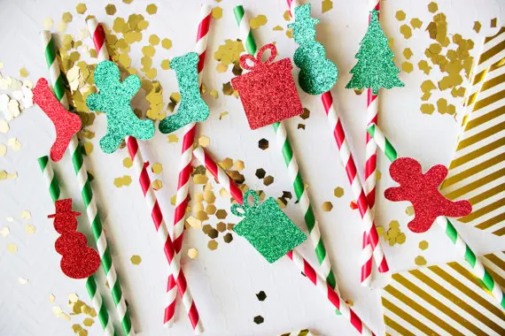 

Рождественская вечеринка бумажная Питьевая соломинка Свадебная Детская день рождения девичник соломинка для напитков