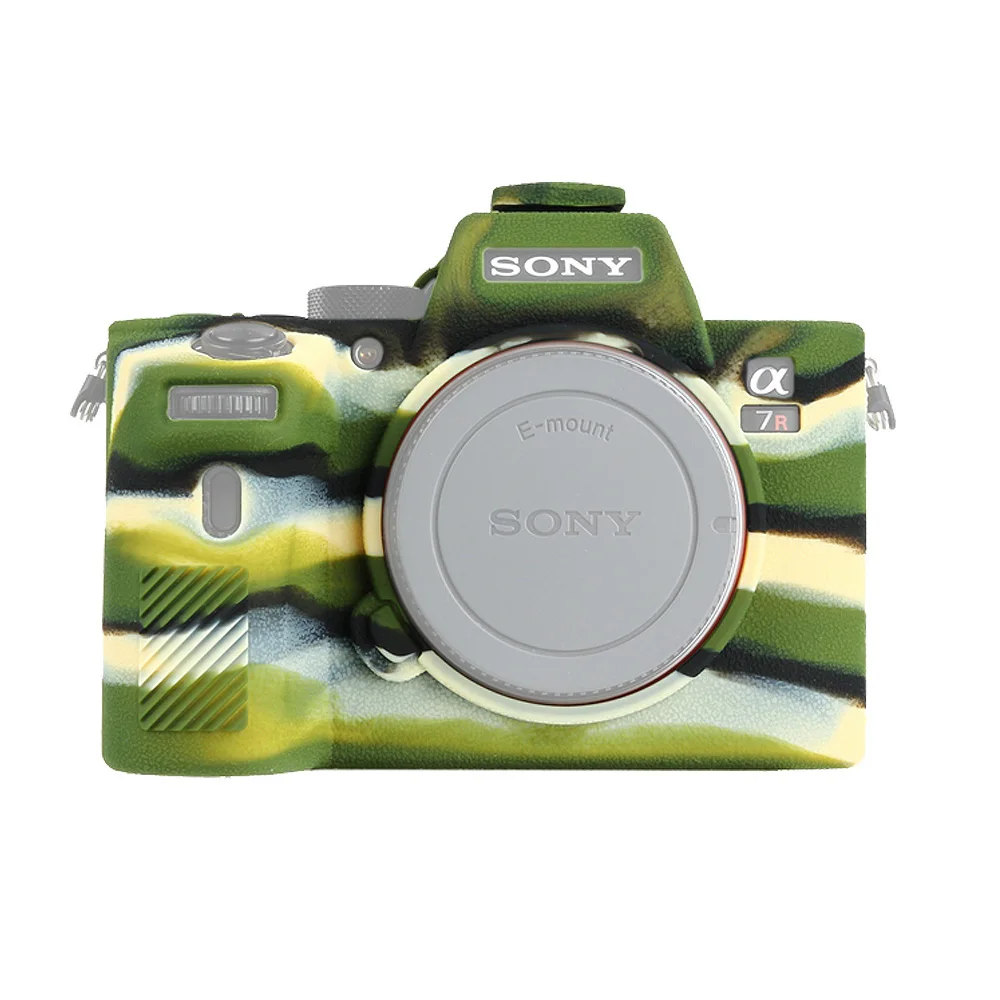 Топ текстура дизайн резиновый силиконовый чехол защитная рамка для sony A7 III, A7R III ILCE-A7RM3 ILCE-A7M3 - Цвет: Army Green
