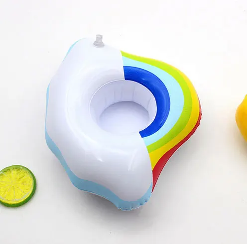 cup holder Детские надувной плавающий круг для подмышки плавающий Детские Плавание бассейн аксессуары круг купальный надувная, двойная плот кольца игрушки - Цвет: cup holder
