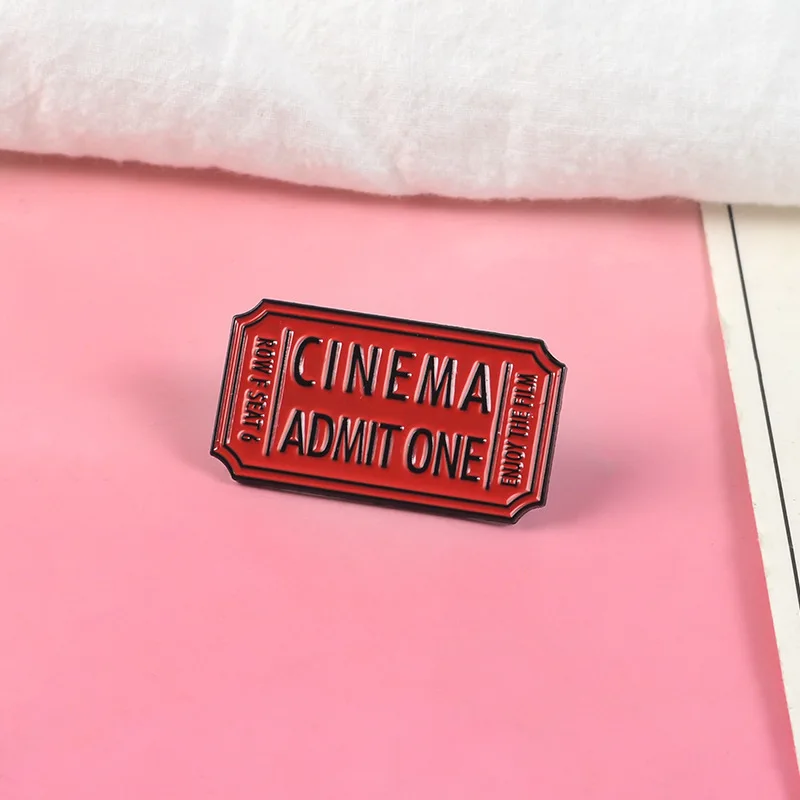 Креативные эмалированные значки с геометрическим рисунком кинофильма билета