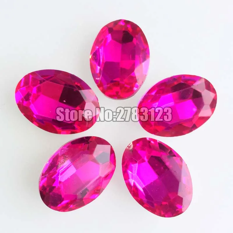 Бесплатная доставка AAA стекло кристалл розовый красный цвет овальной формы