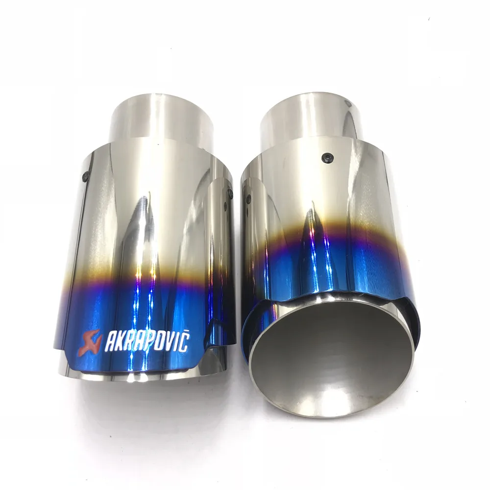 2 шт. стиль 60 мм в-89 мм из Akrapovic глушитель Универсальный Автомобильный наконечник из нержавеющей стали выхлопной трубы