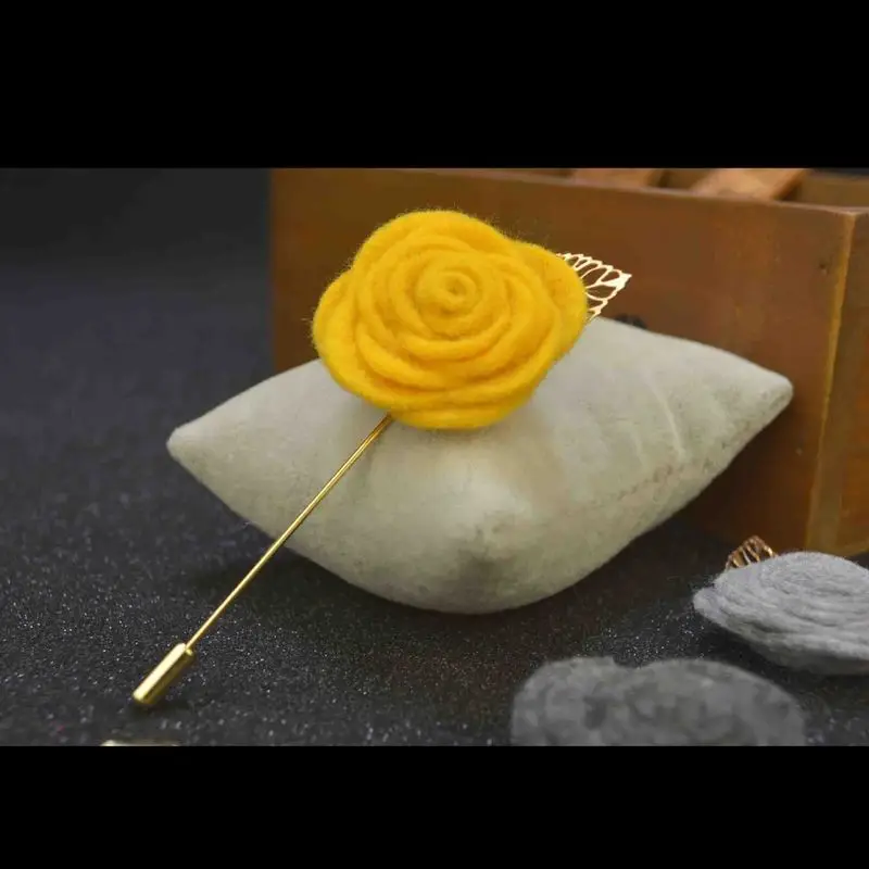 12-color New Men's Gold Long Brooch with Leaf Disc Boutonniere Brooches Pins Accessories Gift for Men Gifts Women | Украшения и