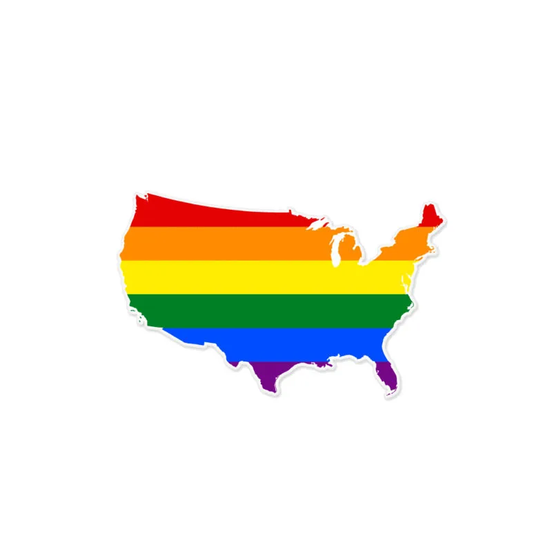 YJZT 11.7CM*7.4CM Gay USA Rainbow Flag Reflective Car Stickers Funny PVC Decal 12-0990 | Автомобили и мотоциклы
