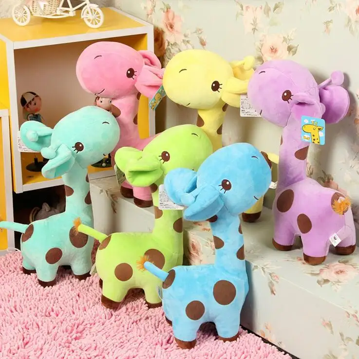 1 PC  Cute Gift Plush Giraffe Soft Toy Animal Dear Doll Baby Kid Child Girls Christmas Birthday Happy Colorful Gifts