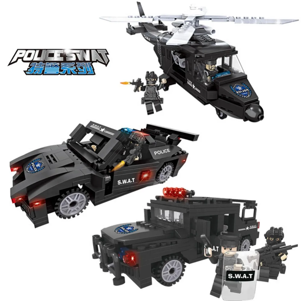 Военная серия SWAT полицейский вертолет грузовик бронированный автомобиль