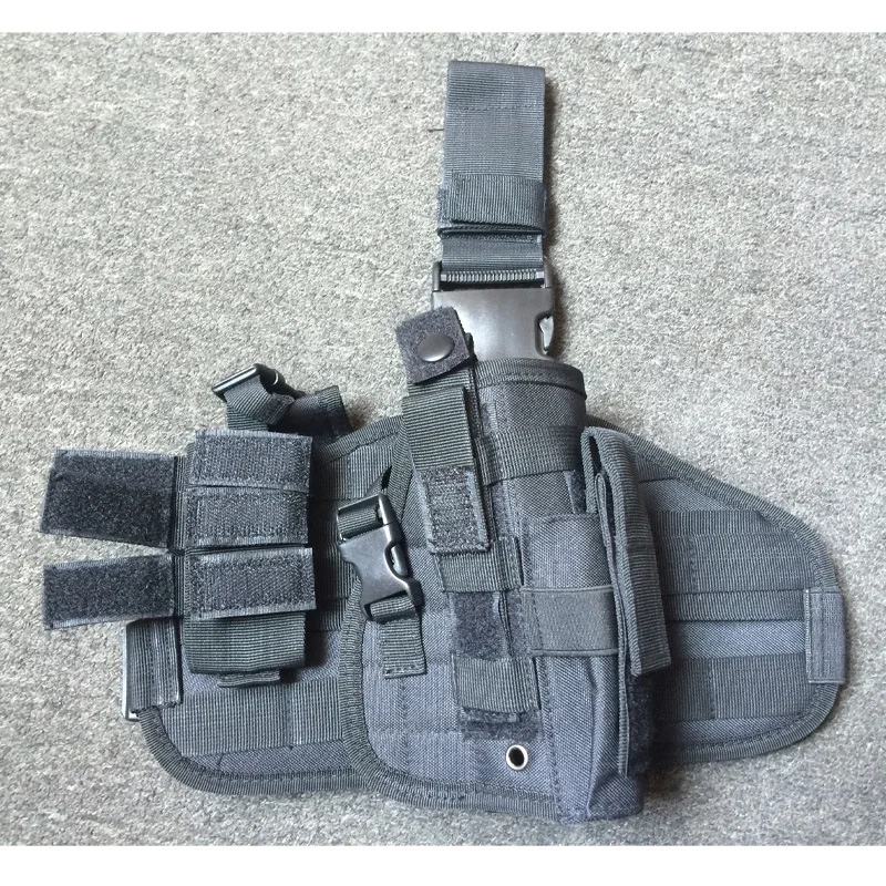 Кобура держатель пистолета пакет  тактическая сумка на ремне завязанная для ног