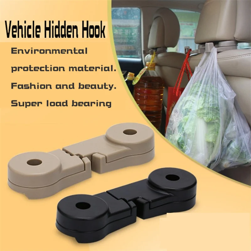 

Car Back Seat Headrest Holder Auto Hanger Hooks Clip for Purse Bag Cloth Black Beige Coffee