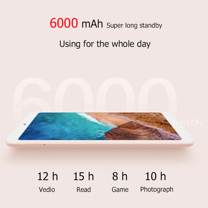Оригинал Xiaomi Mi Pad 4 64 ГБ 8 0 дюйма дисплей планшеты Snapdragon 660 четыре ядра 1920x1200 13 МП + 5
