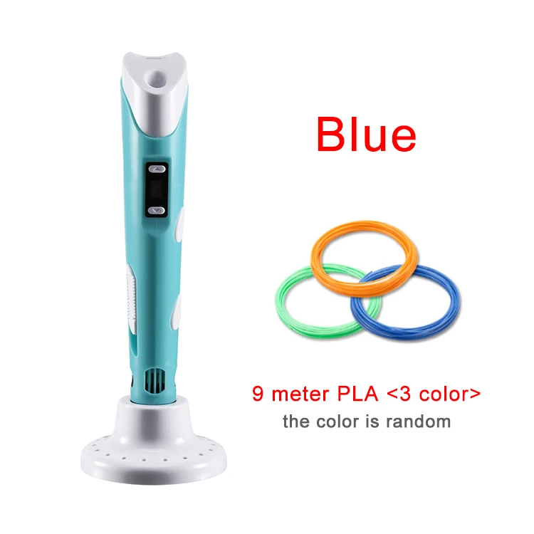 Blue-9m PLA KYY 3D ручка оригинальная DIY 3D печать Ручка с 100 м ABS/PLA нить креативная игрушка подарок для детей дизайн рисунок - Цвет: Blue-9m PLA