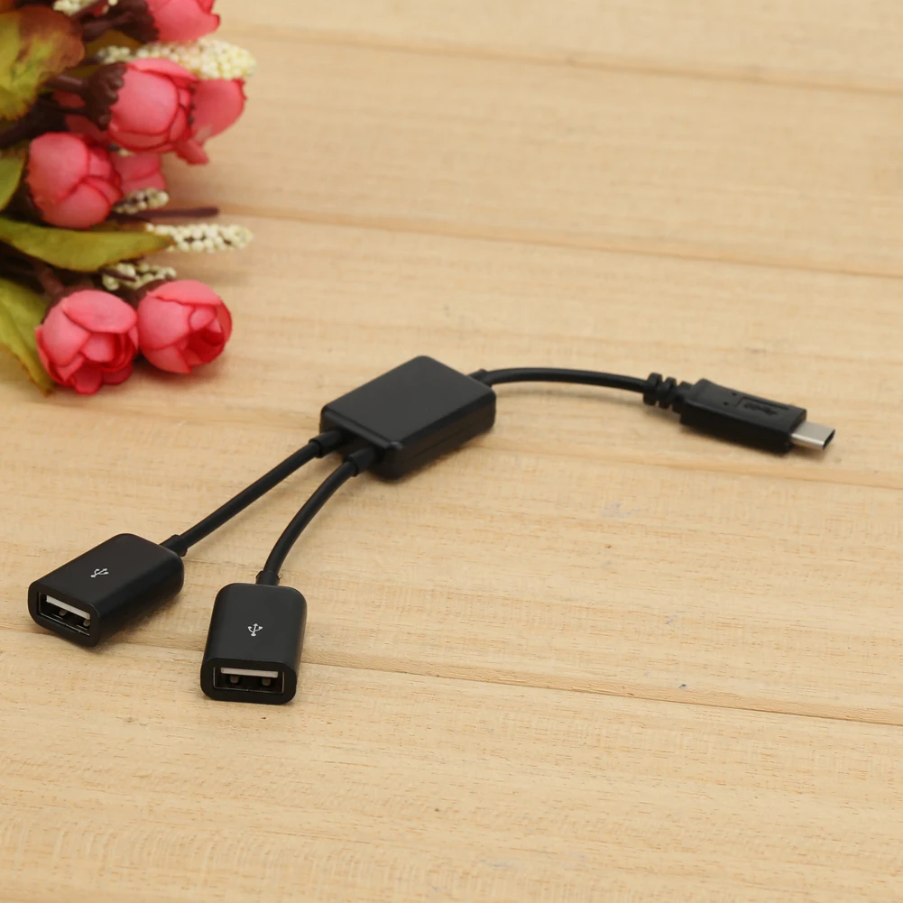 Кабель концентратор USB3.1 Type C OTG 2 в 1 USB 3 Штекерный с разъемом типа к двойному