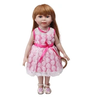 doll clothes beautiful flower princess pink dress toy accessories 18 inch girl doll and 43 cm baby dolls c590