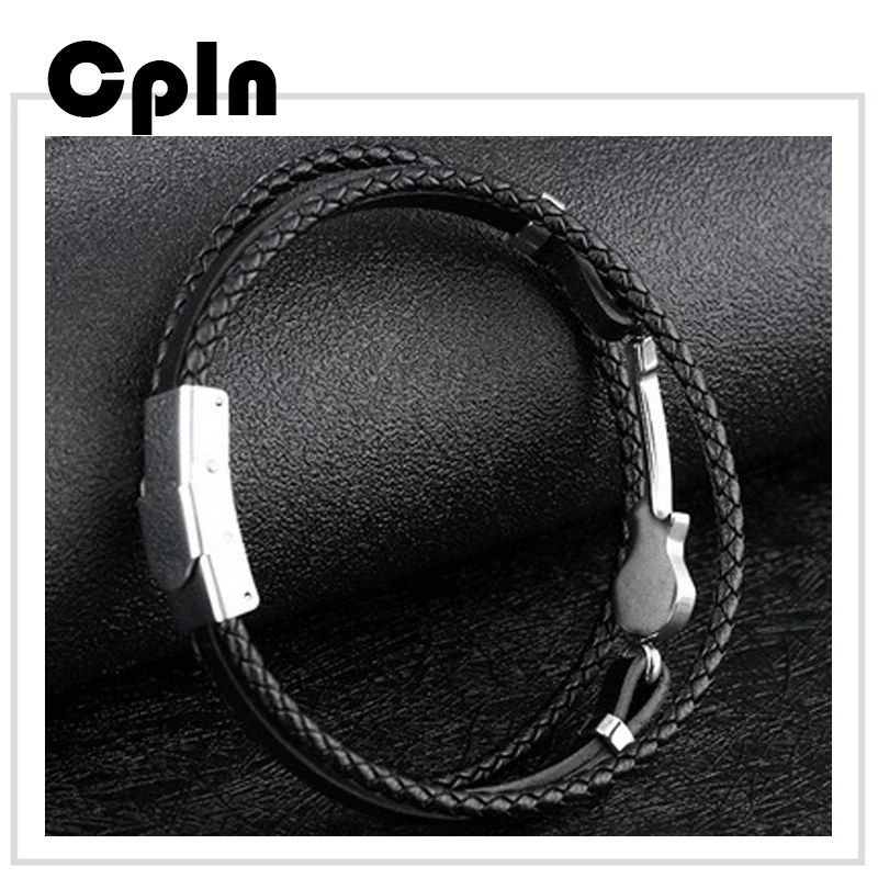 Cpln 2019 креативный мини гитара кожаный браслет для мужчин и женщин Ретро Многослойные тканые титановые