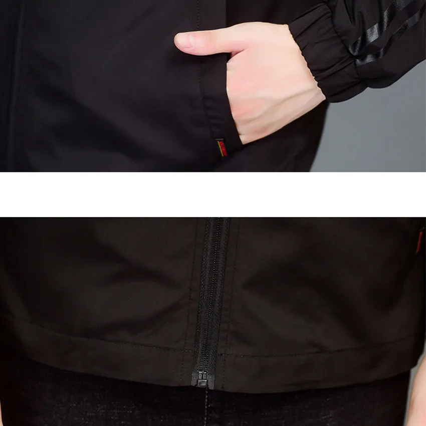 

New 2019 new spring autumn thin jacket students hooded coat men outerwear plus size M - XXXXL