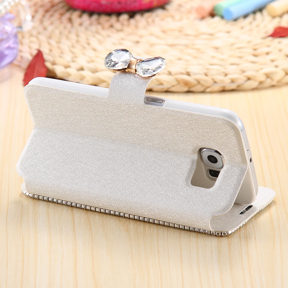 Чехол kisscase для Samsung Galaxy Note 4 5 A5 A7 S5 6 S6 Edge Plus Sony Z3 флип держатель Роскошный блестящий
