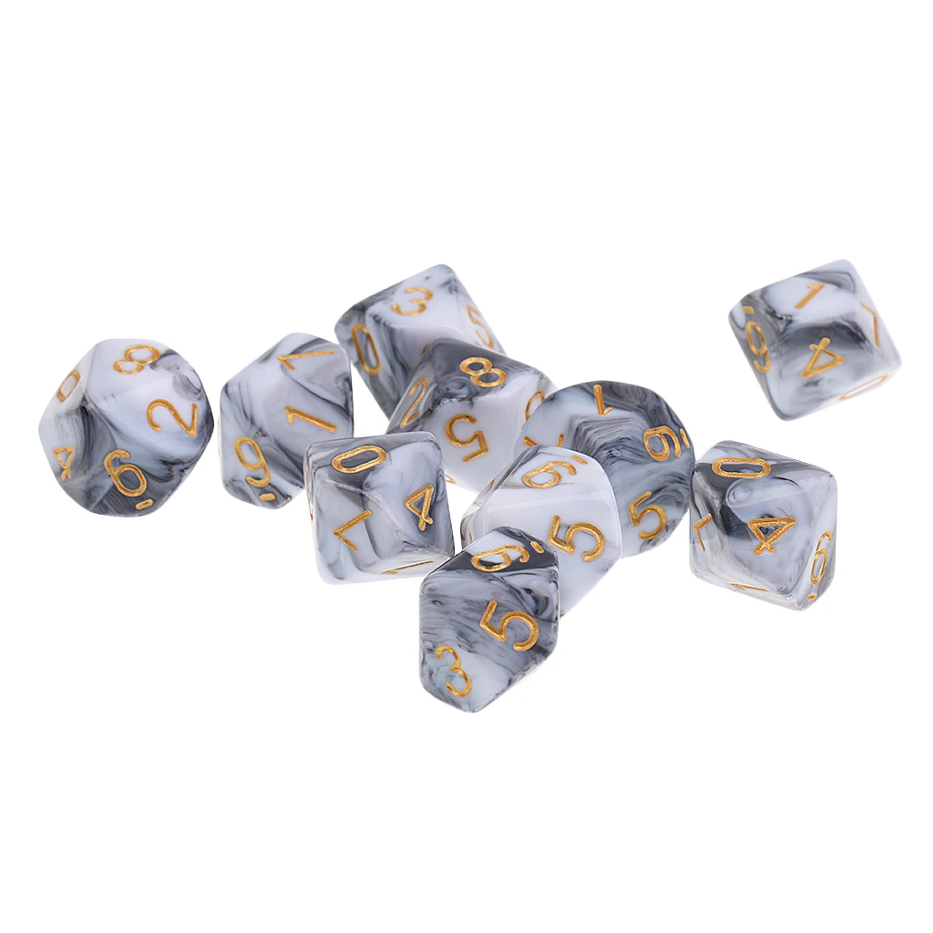 10 шт. сторонние кости D10 многогранные игральные DnD для ролевых игр MTG Подземелья и