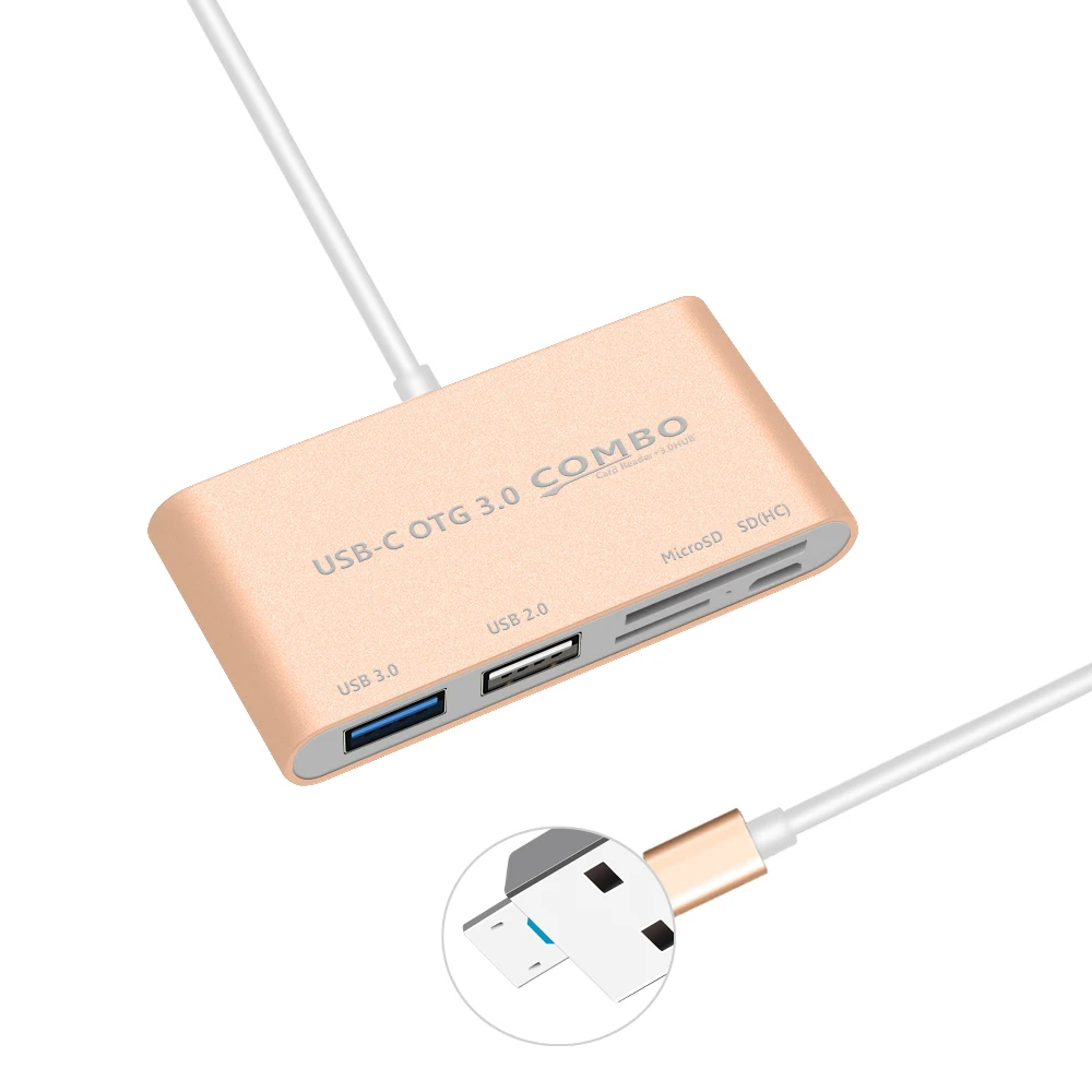 2 в 1 USB 3 0 концентратор Micro OTG Мульти сплиттер SD/Micro SD кардридер порт зарядного