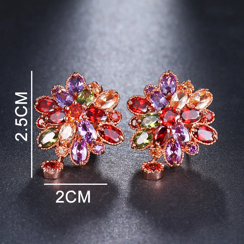 Роскошь emmaya, серьги-гвоздики, AAA Marquise CZ, блестящие серьги-гвоздики в виде цветка с цирконием, женские подарки на день рождения