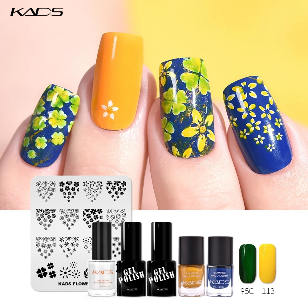 KADS Nail Art штампованные пластины природа Мода серии шаблоны для стемпинга рисунки