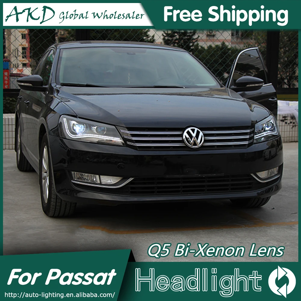 AKD автомобильный Стайлинг для VW Passat B7 фары 2012- Passat CC светодиодный фары DRL Биксеноновые линзы Высокий Низкий луч парковка противотуманная фара